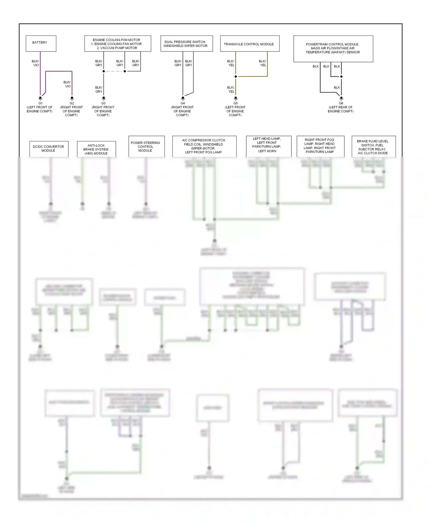 Mazda Tribute II (2007-2011) power steering control module wiring diagram  (2 of 2)