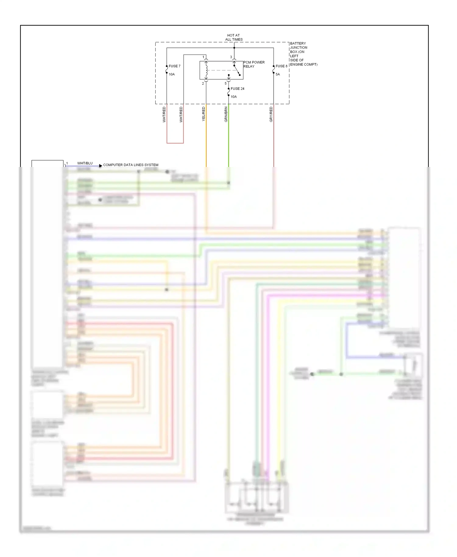Mazda Tribute II (2007-2011) powertrain control module (pcm) wiring diagram  (1 of 2)