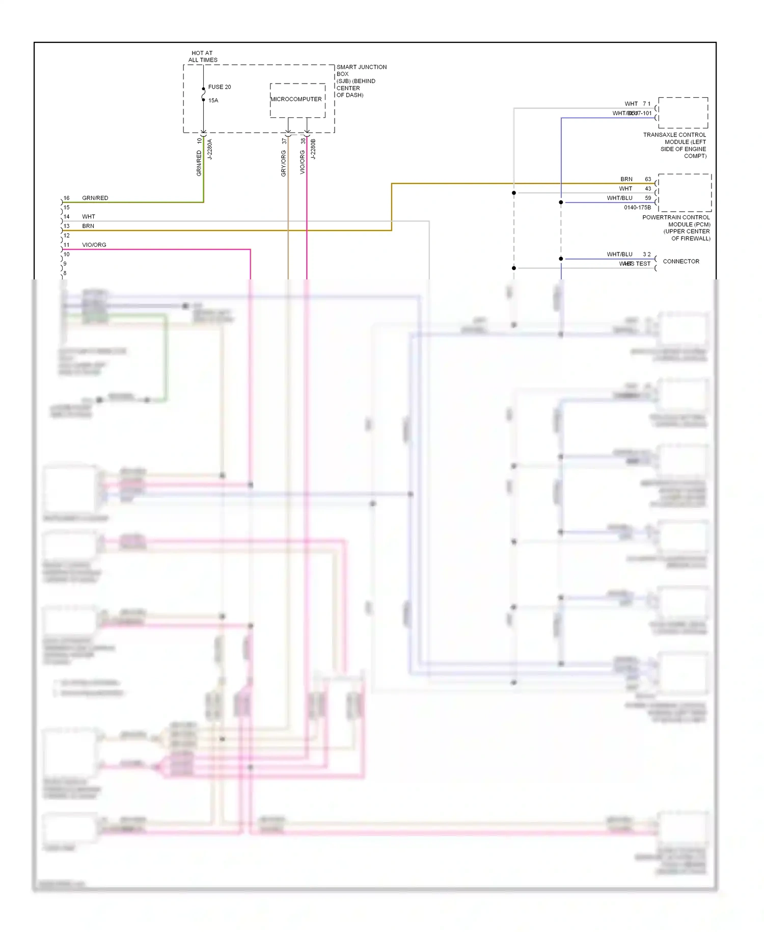Mazda Tribute II (2007-2011) powertrain control module (pcm) wiring diagram  (2 of 2)