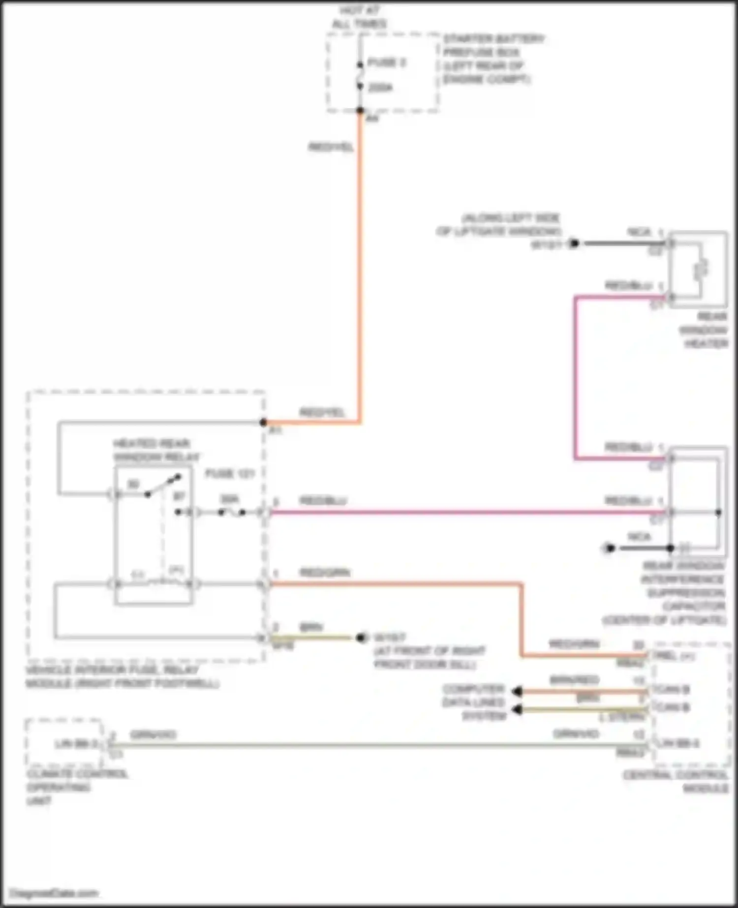 A-class Mercedes-Benz W177 (2018-2023): Defoggers circuit