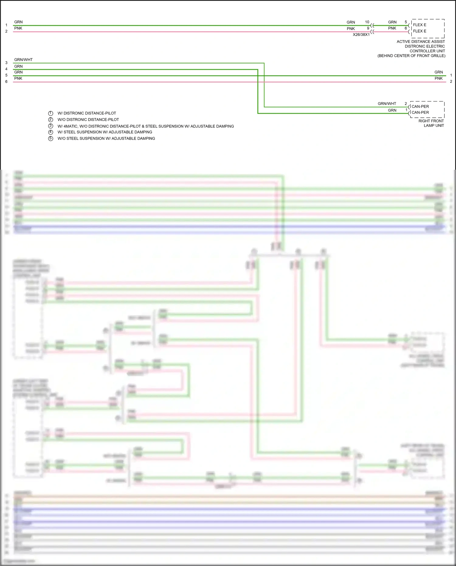 Wiring diagram adaptive damping system control unit for Mercedes-Benz A-class W177 (2018-2023) (4 of 5)