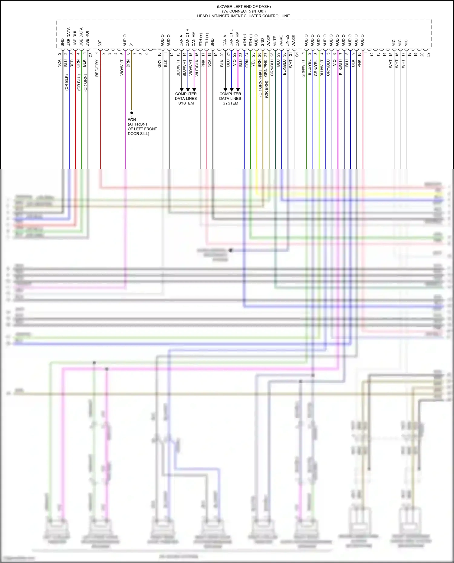 Wiring diagram computer data lines system for Mercedes-Benz A-class W177 (2018-2023) (74 of 80)