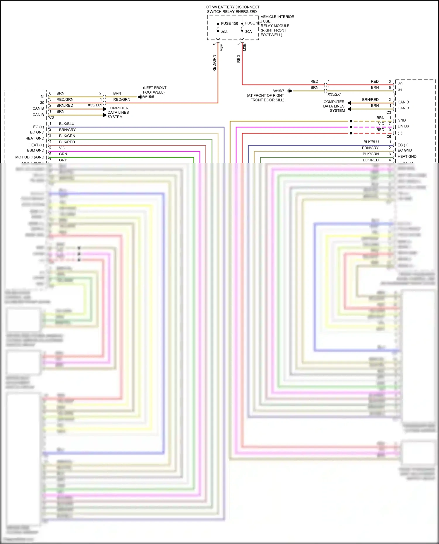 Wiring diagram computer data lines system for Mercedes-Benz A-class W177 (2018-2023) (7 of 80)