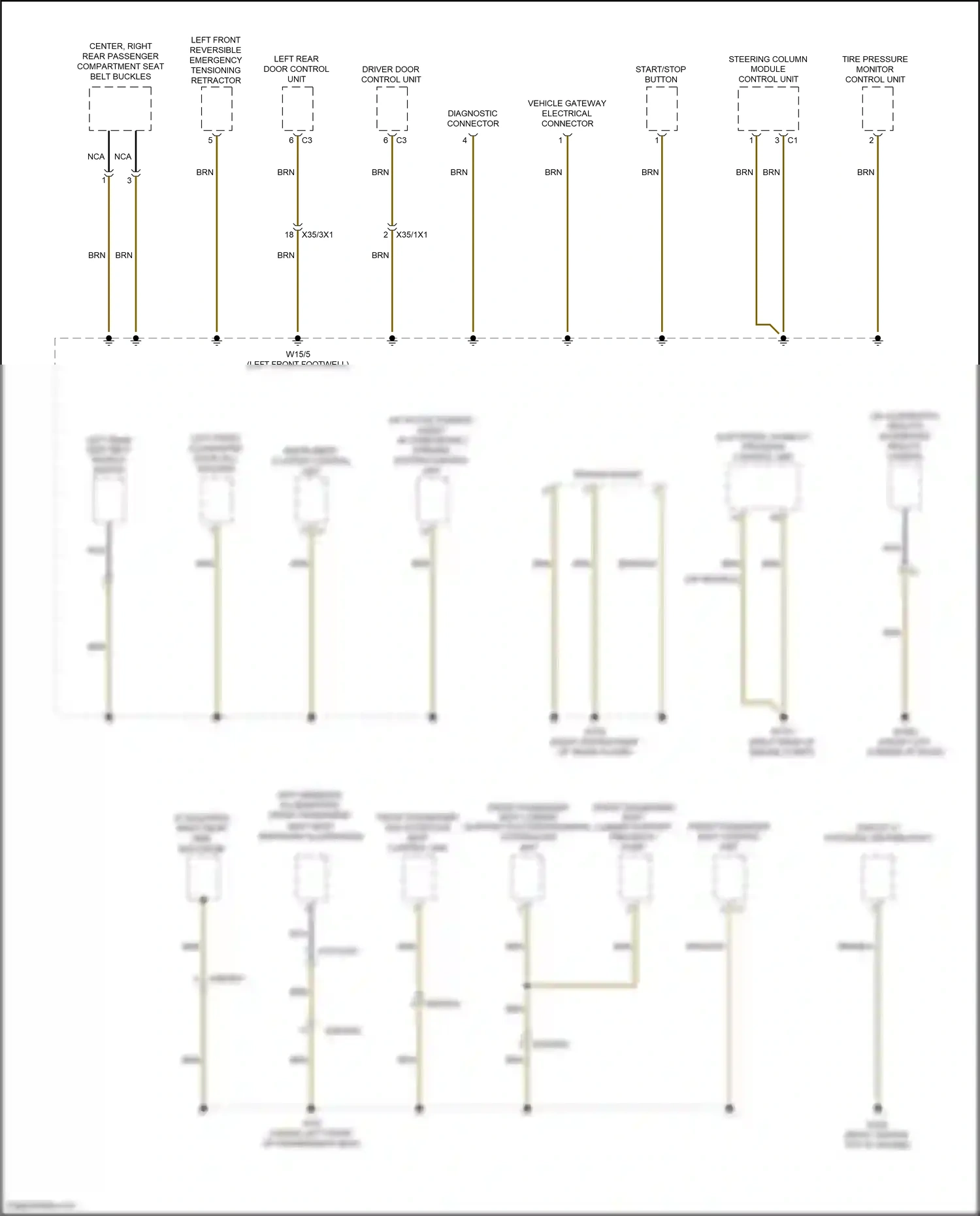 Wiring diagram electronic stability program control unit for Mercedes-Benz A-class W177 (2018-2023) (11 of 13)