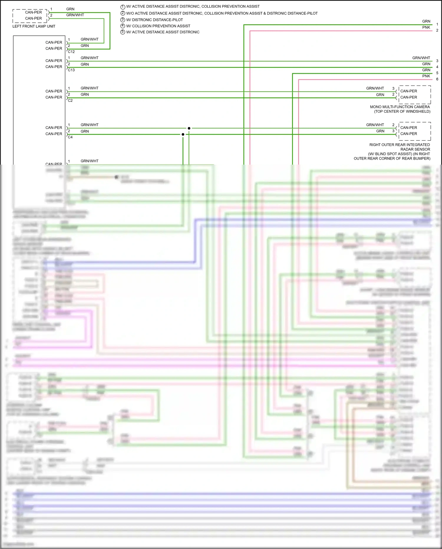 Wiring diagram steering column module control unit for Mercedes-Benz A-class W177 (2018-2023) (16 of 19)