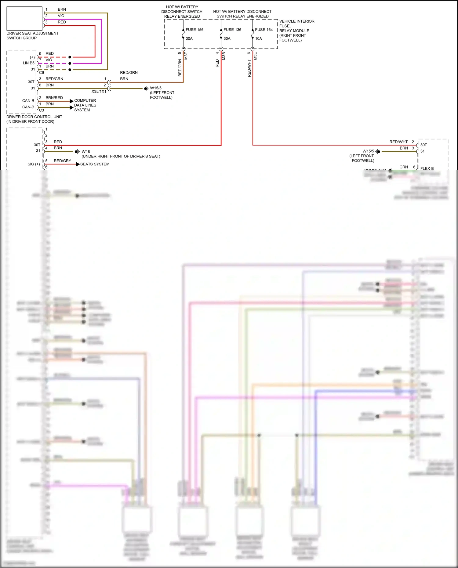Wiring diagram steering column module control unit for Mercedes-Benz A-class W177 (2018-2023) (3 of 19)