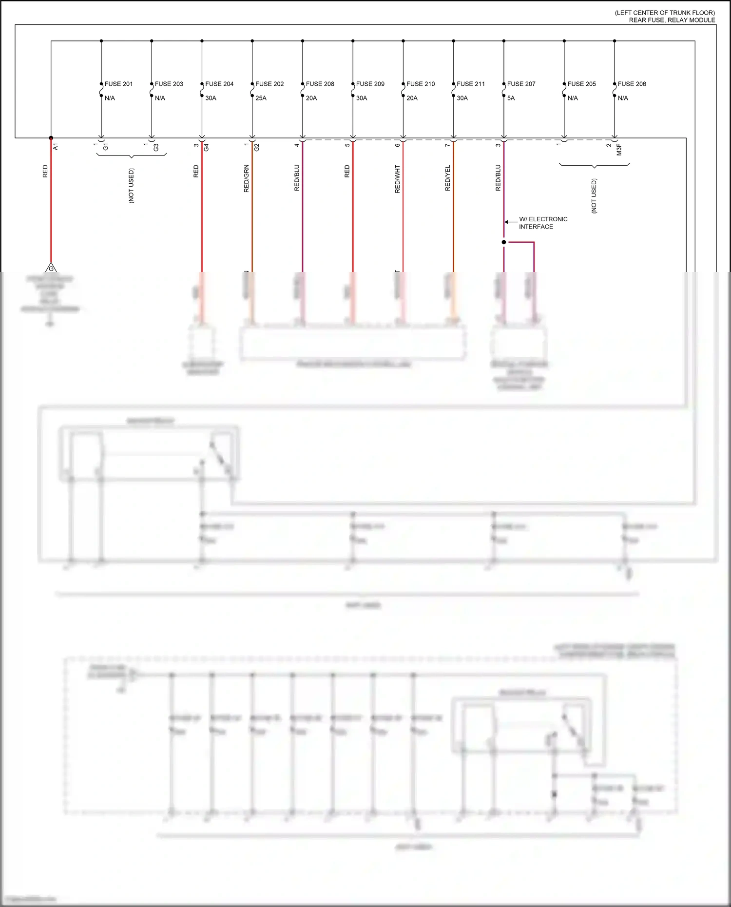 Wiring diagram w/ electronic interface for Mercedes-Benz A-class W177 (2018-2023) (2 of 2)