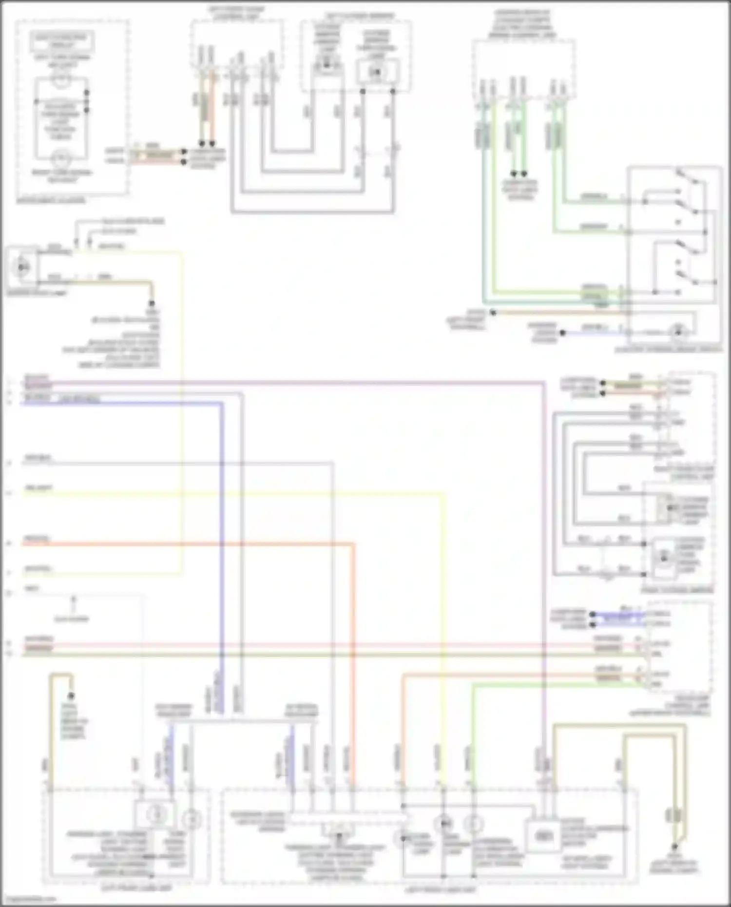 Wiring diagram active curve illumination actuator motor for Mercedes-Benz B-class W246 facelift (2014-2018) (2 of 2)