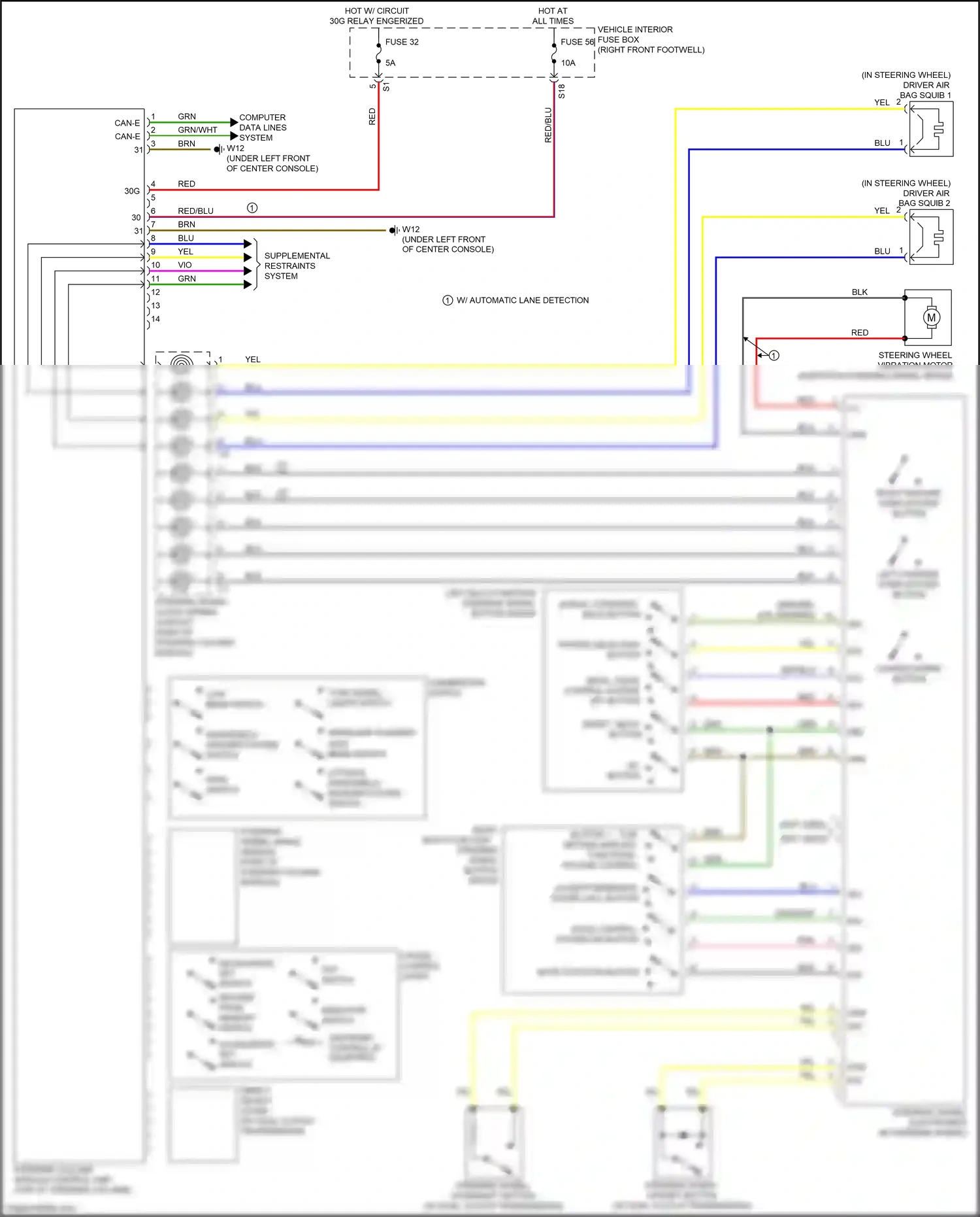 Mercedes-Benz B-class W246 facelift (2014-2018) back, voice control system off button wiring diagram  (3 of 3)
