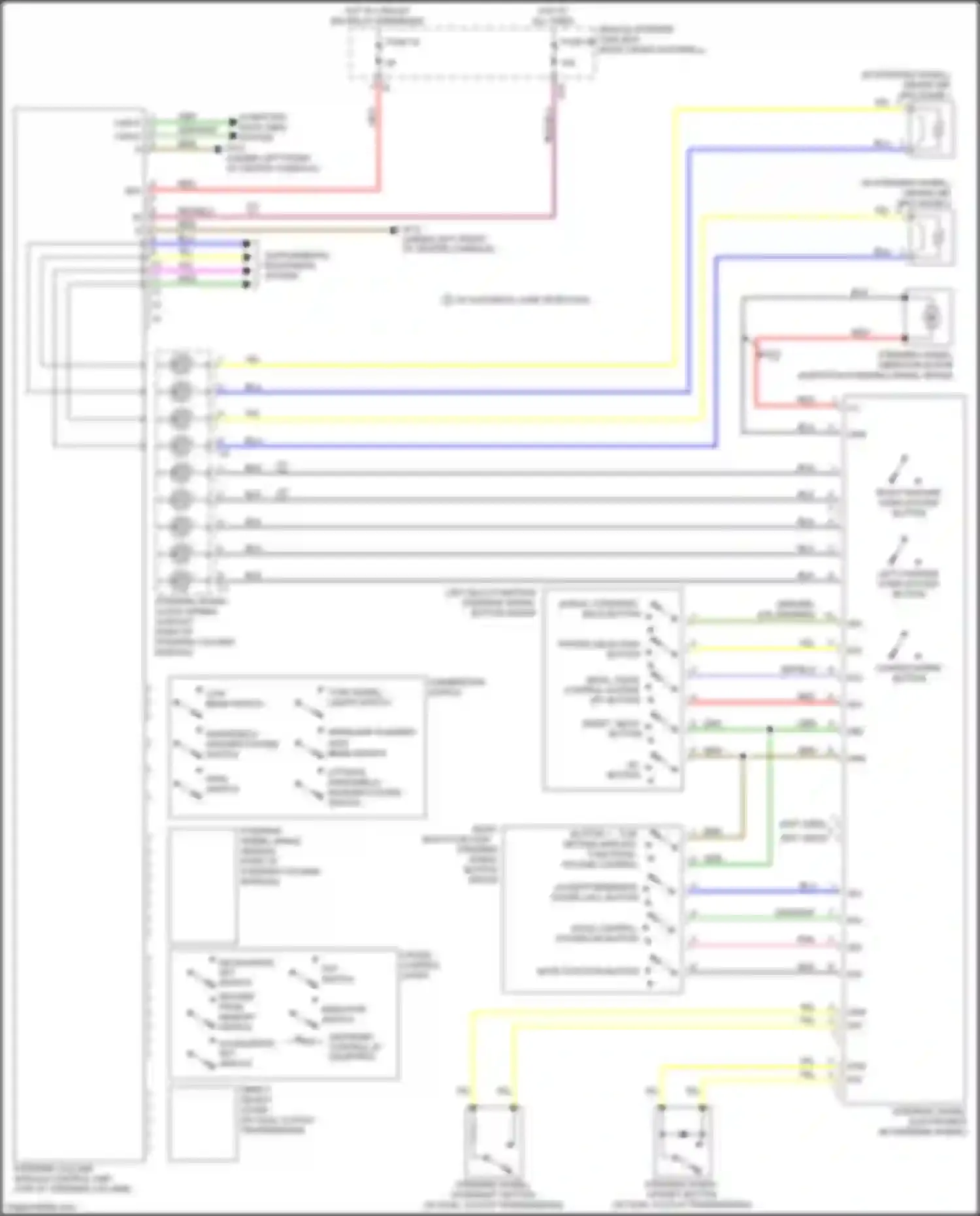 Wiring diagram center horns button for Mercedes-Benz B-class W246 facelift (2014-2018) (2 of 2)