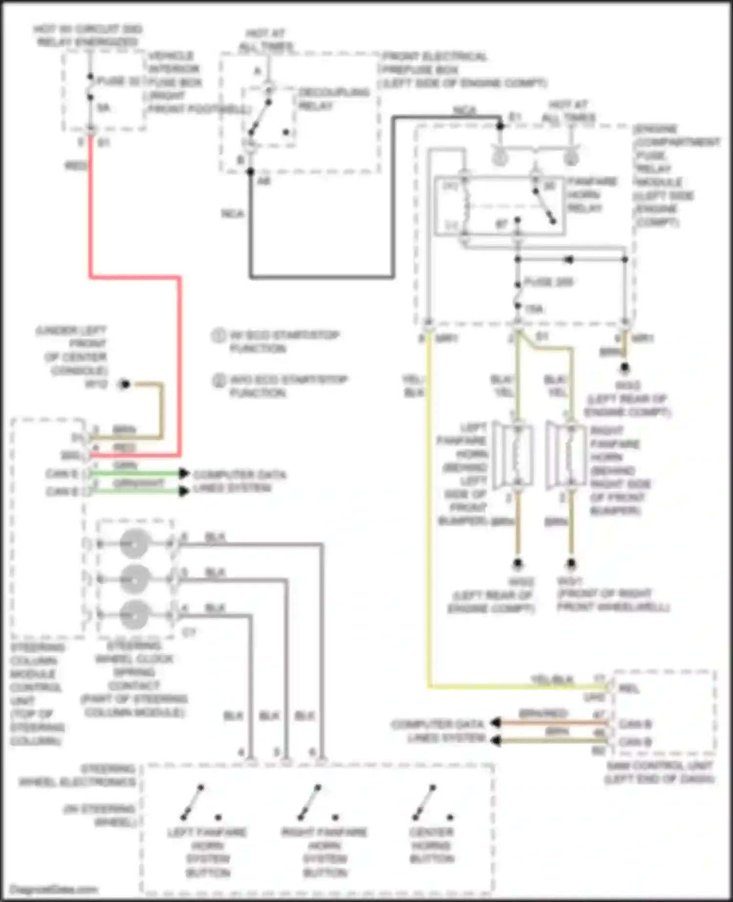 Wiring diagram computer data lines system for Mercedes-Benz B-class W246 facelift (2014-2018) (7 of 78)