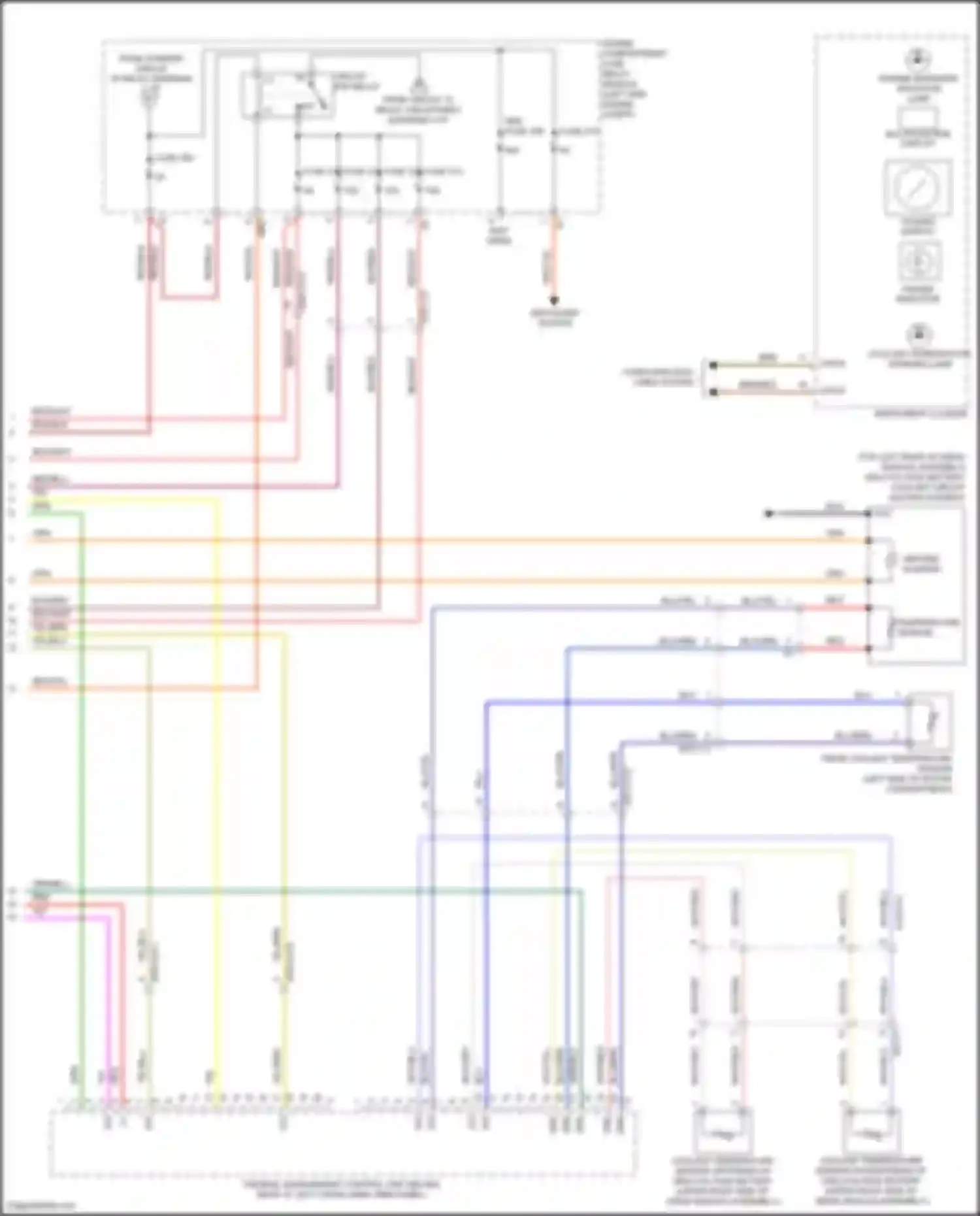 Wiring diagram coolant temperature warning lamp for Mercedes-Benz B-class W246 facelift (2014-2018) (2 of 2)