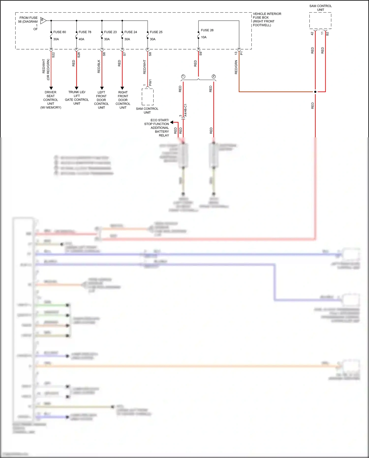 Mercedes-Benz B-class W246 facelift (2014-2018) eco start/ stop function additional battery relay wiring diagram  (2 of 2)