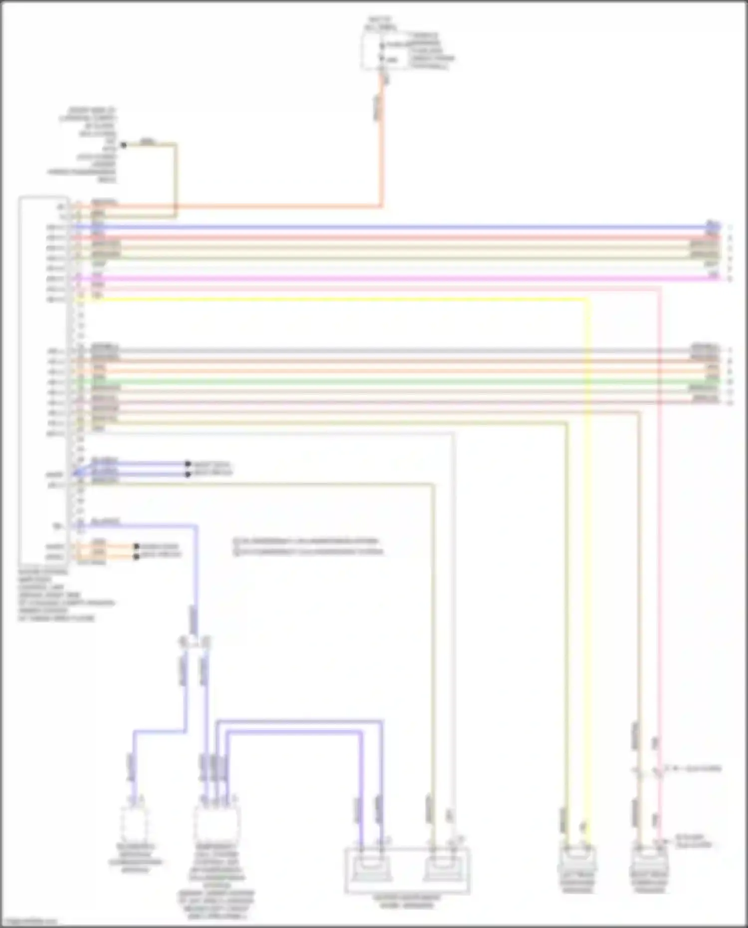 Wiring diagram emergency call system control unit for Mercedes-Benz B-class W246 facelift (2014-2018) (6 of 7)