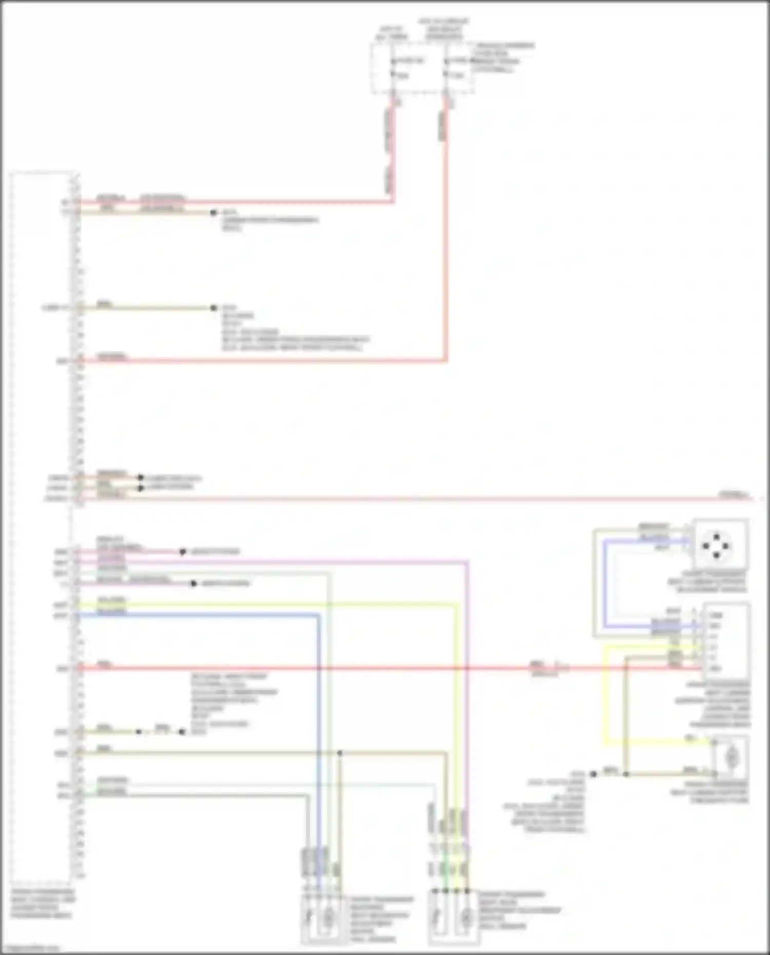 Wiring diagram front passenger backrest seat inclination adjustment motor, hall sensor for Mercedes-Benz B-class W246 facelift (2014-2018) (1 of 1)