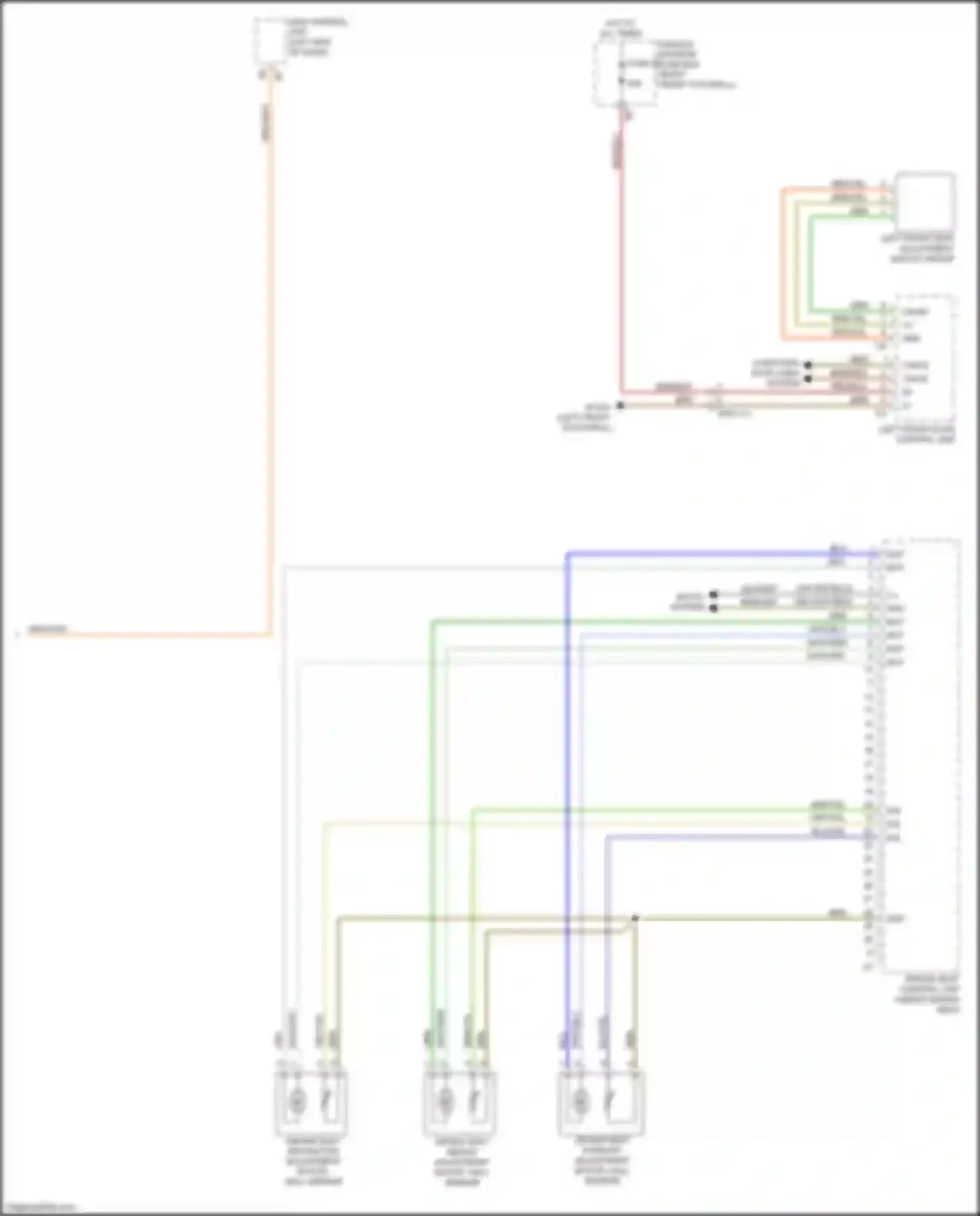 Wiring diagram left front seat adjustment switch group for Mercedes-Benz B-class W246 facelift (2014-2018) (1 of 2)