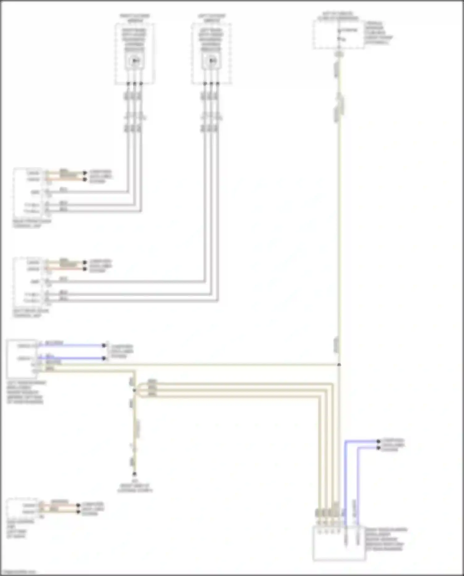 Wiring diagram left rear bumper intelligent radar sensor for Mercedes-Benz B-class W246 facelift (2014-2018) (1 of 2)