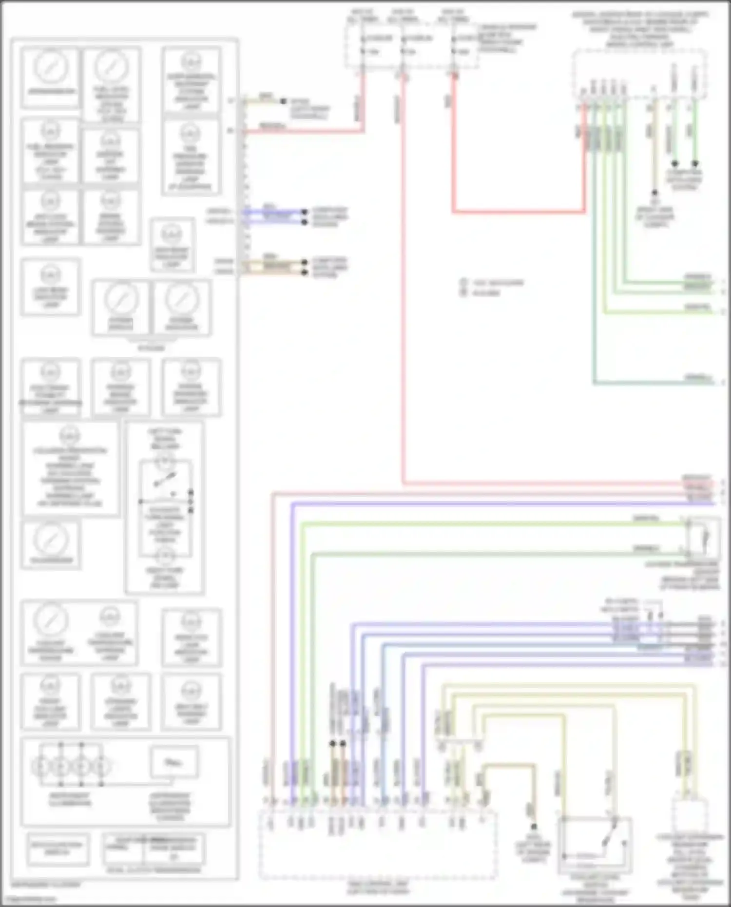 Wiring diagram parking brake indicator lamp for Mercedes-Benz B-class W246 facelift (2014-2018) (1 of 2)