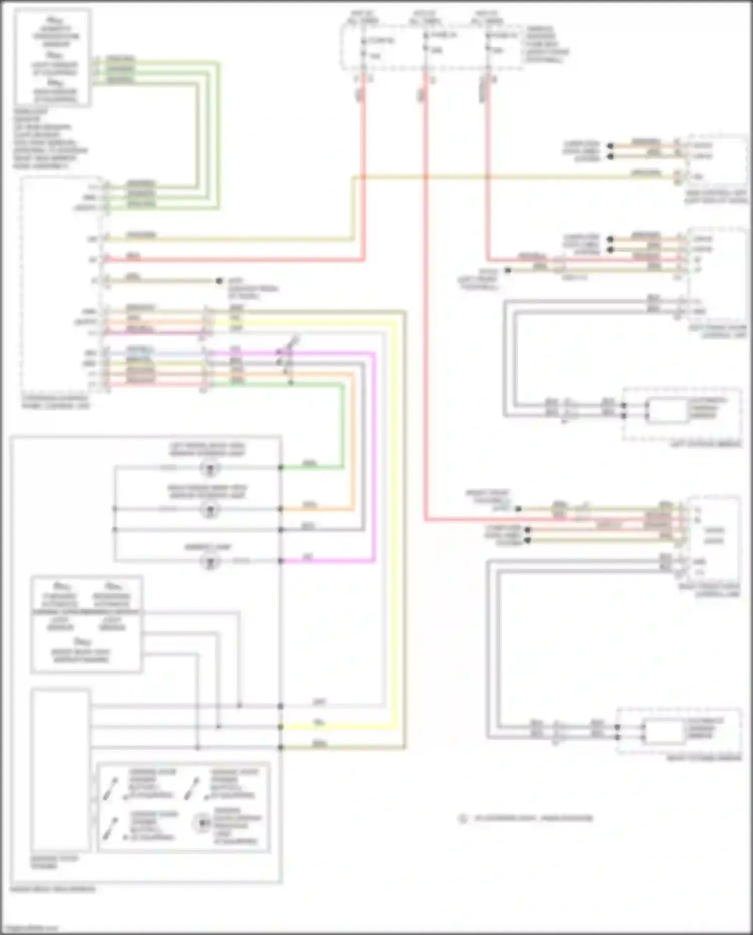 Wiring diagram right inside rear view mirror interior lamp for Mercedes-Benz B-class W246 facelift (2014-2018) (2 of 2)