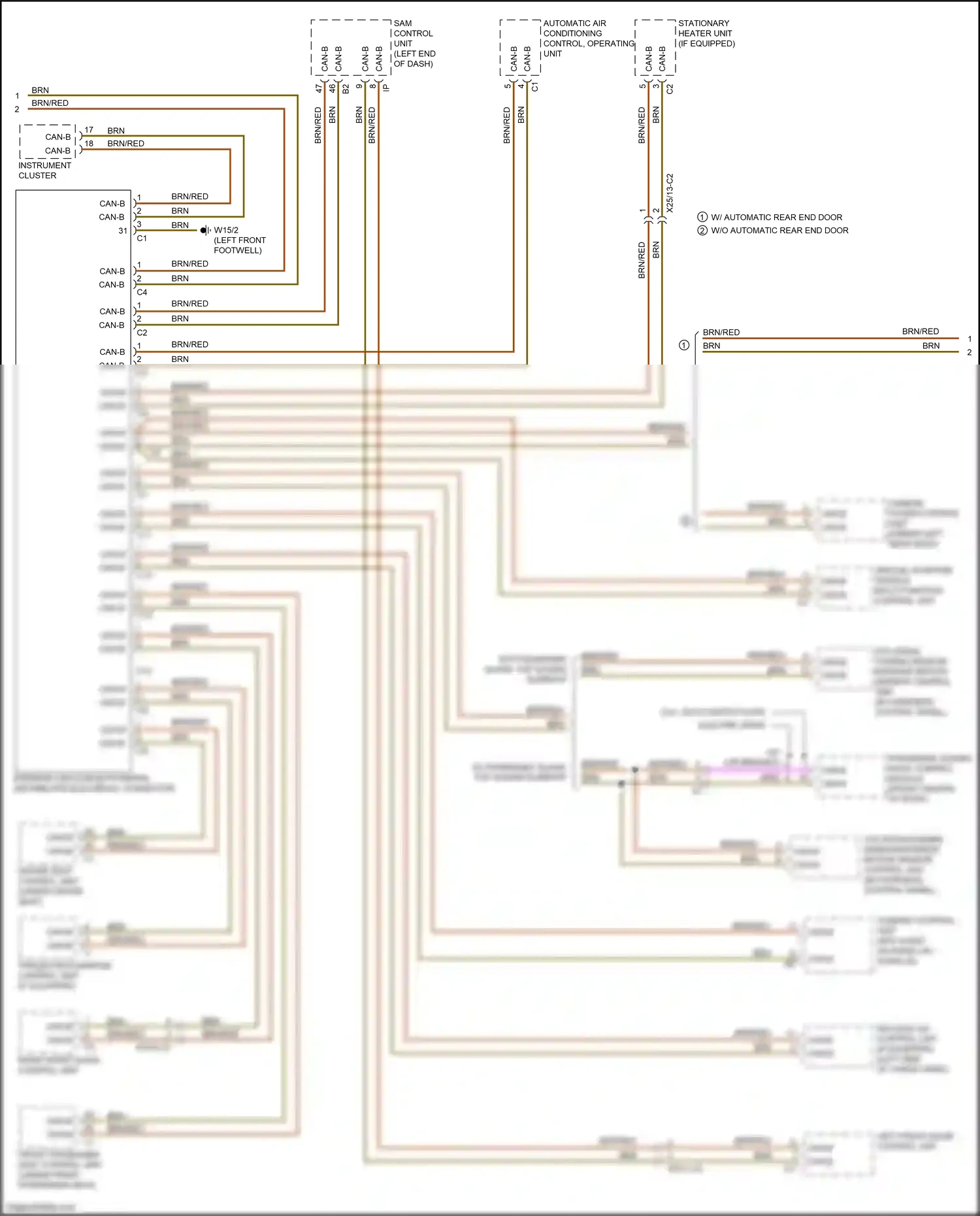 Mercedes-Benz B-class W246 facelift (2014-2018) sam control unit wiring diagram  (12 of 14)