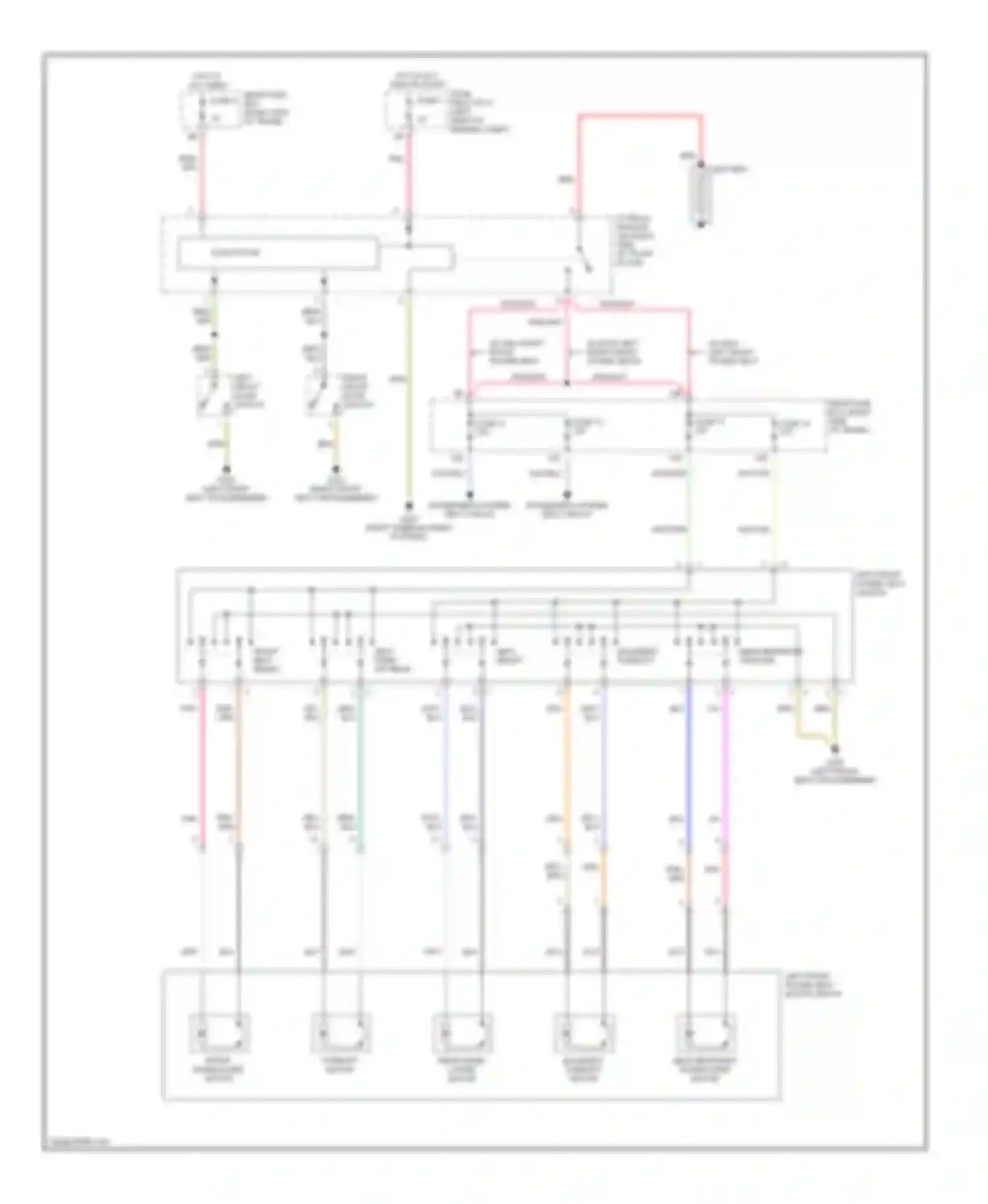 Wiring diagram backrest fore/aft motor for Mercedes-Benz C-class AMG W202 facelift (1997-2000) (1 of 1)