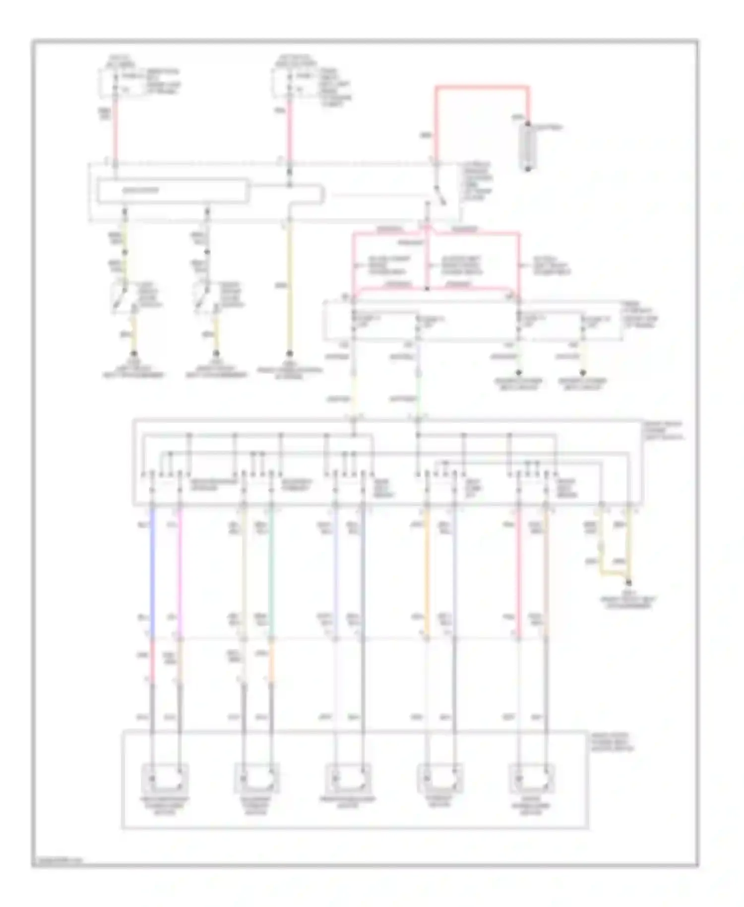 Wiring diagram left front door switch for Mercedes-Benz C-class AMG W202 facelift (1997-2000) (4 of 5)