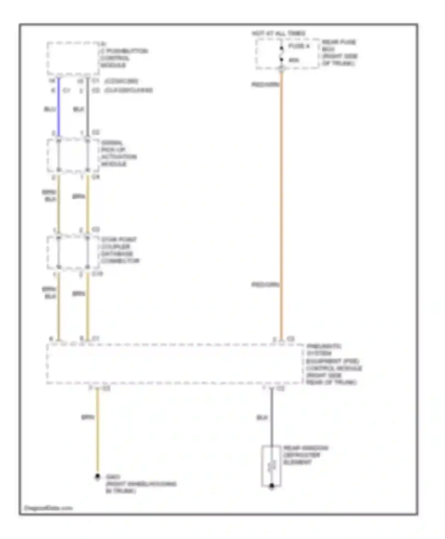 Wiring diagram star point coupler database connector for Mercedes-Benz C-class AMG W202 facelift (1997-2000) (1 of 2)