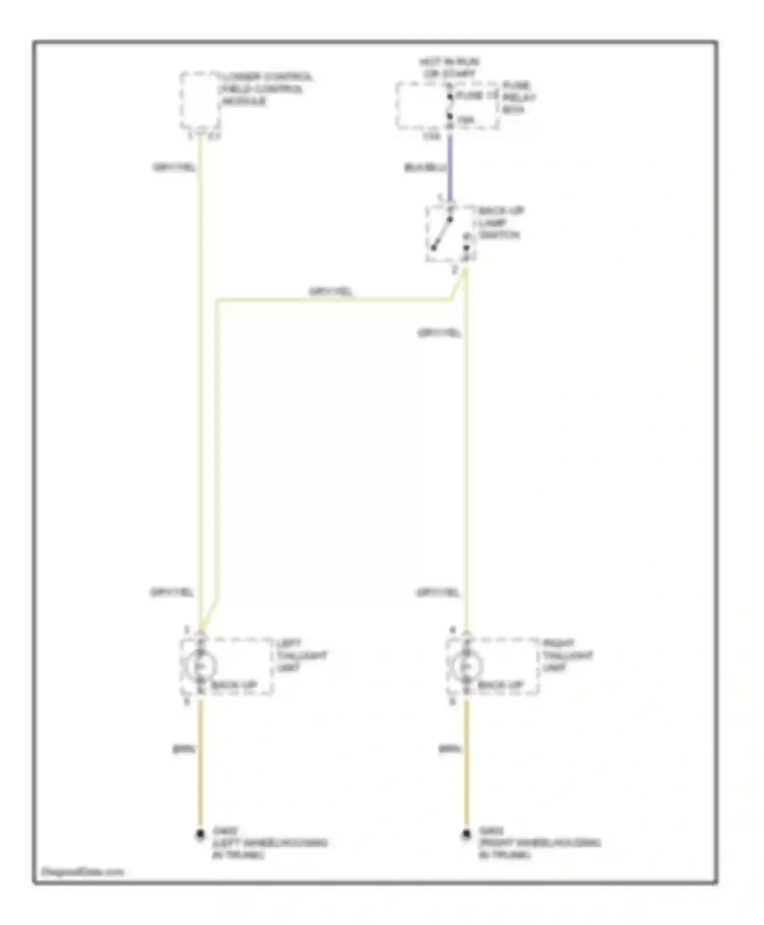 C-class Mercedes-Benz W202 facelift (1997-2001): Back-up lamps circuit