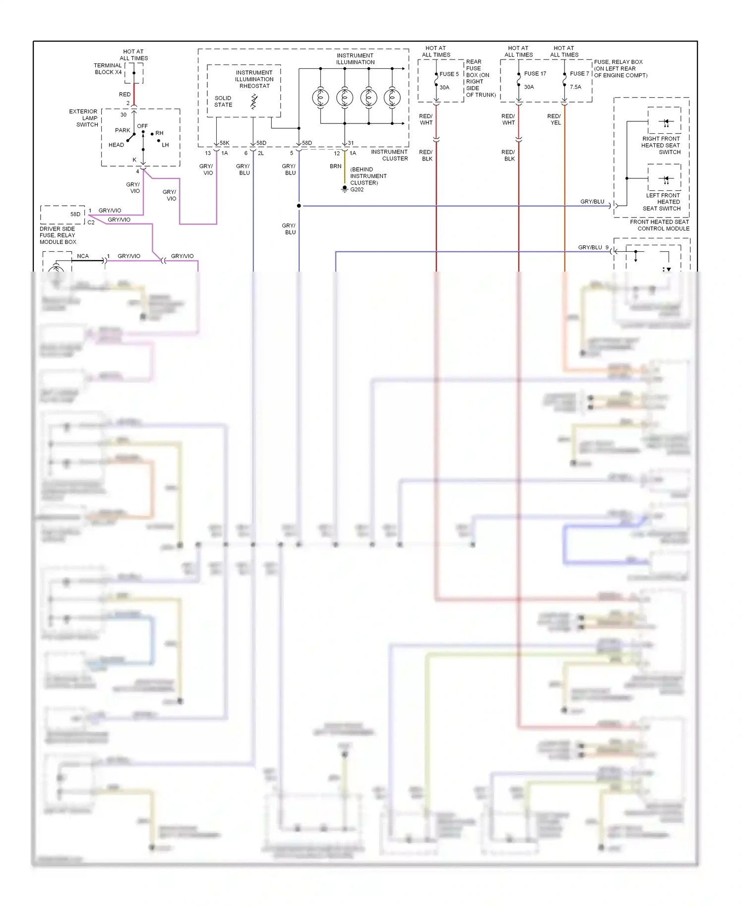 Mercedes-Benz C-class W202 facelift (1997-2001) computer data lines system wiring diagram  (9 of 16)