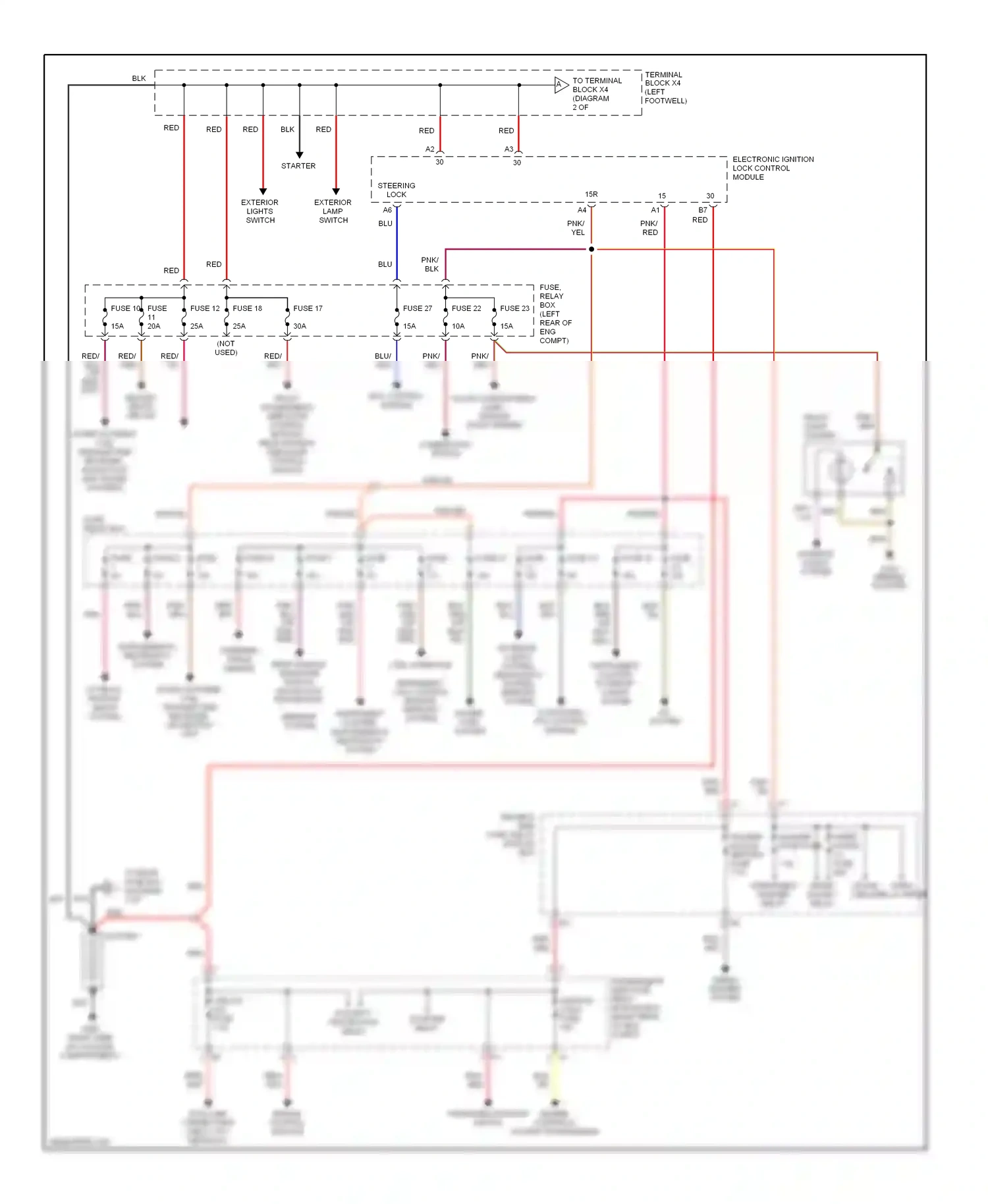 Mercedes-Benz C-class W202 facelift (1997-2001) engine control module wiring diagram  (1 of 1)