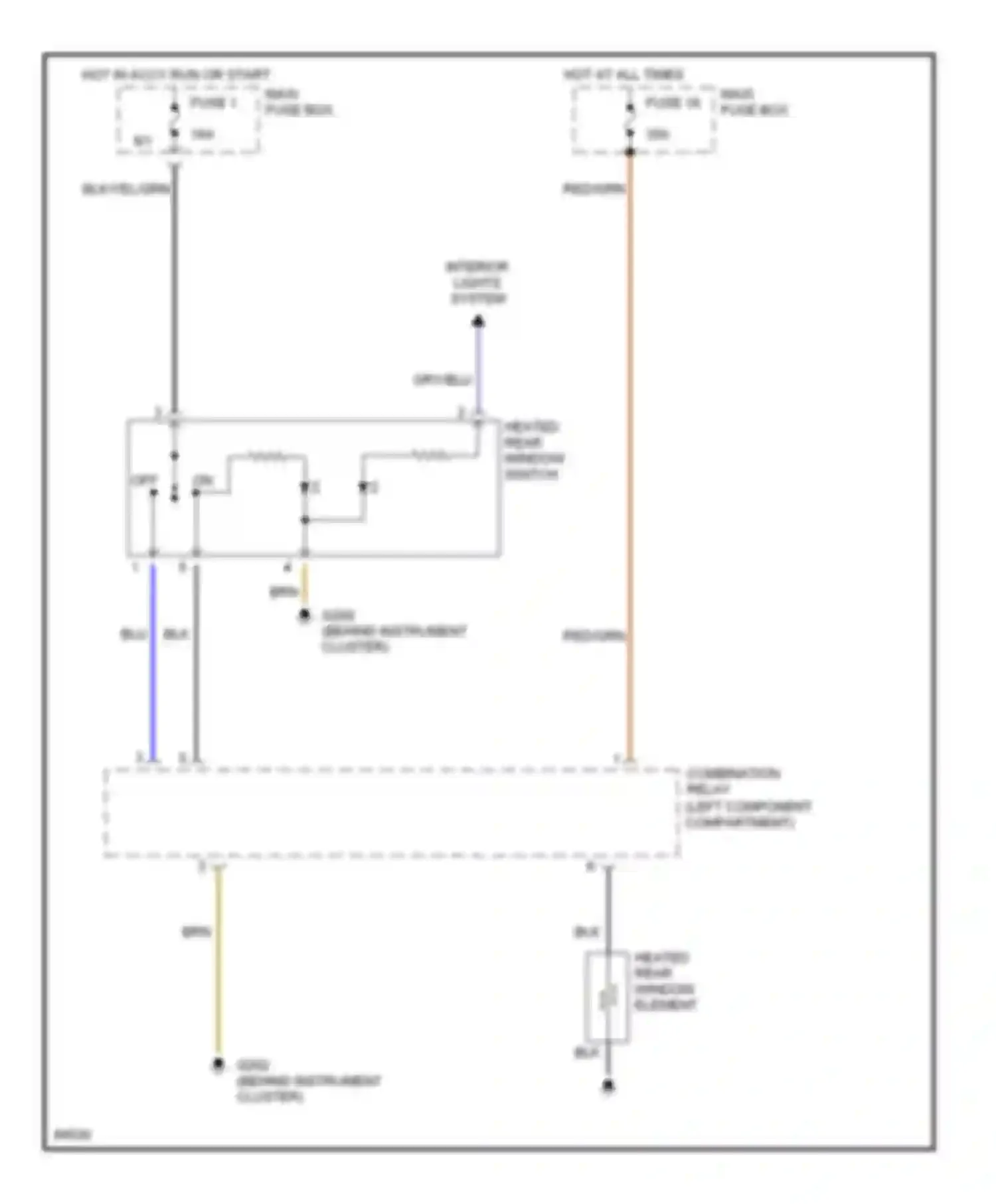 C-class Mercedes-Benz W202 (1993-1997): Defogger circuit
