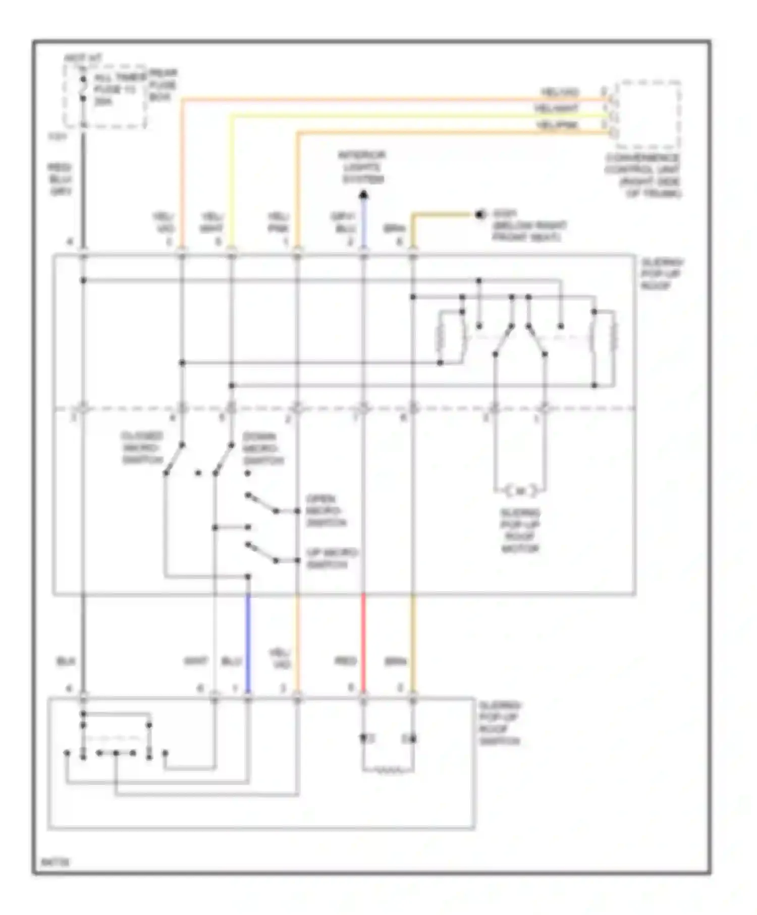 C-class Mercedes-Benz W202 (1993-1997): Power top/sunroof circuits