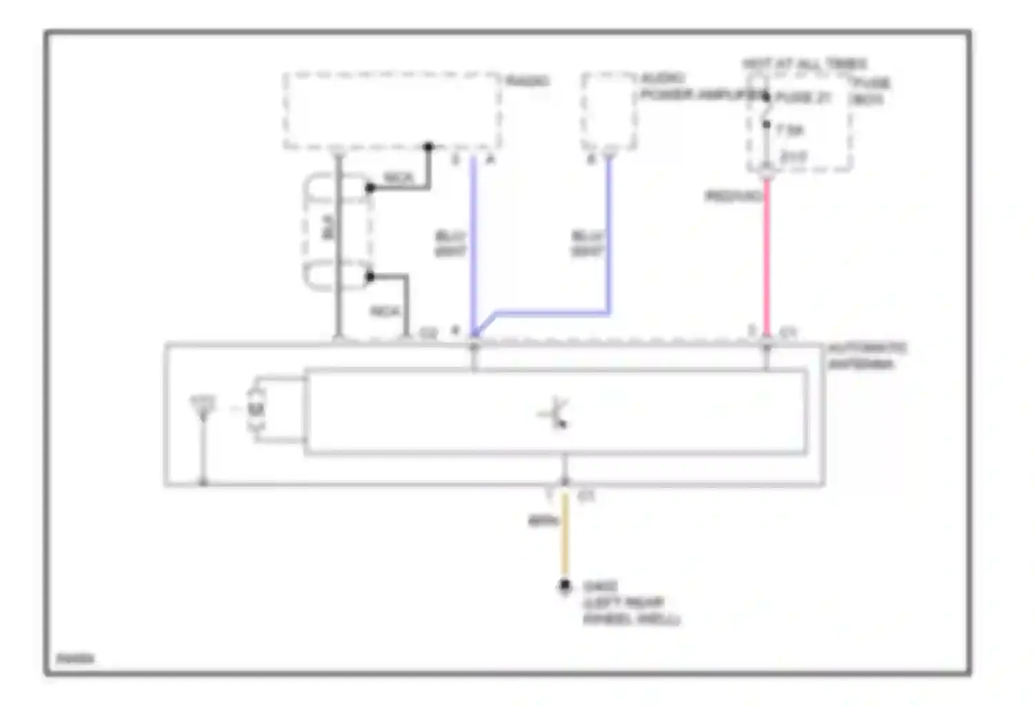 Wiring diagram audio power amplifier for Mercedes-Benz C-class AMG W202 (1994-1997) (1 of 1)