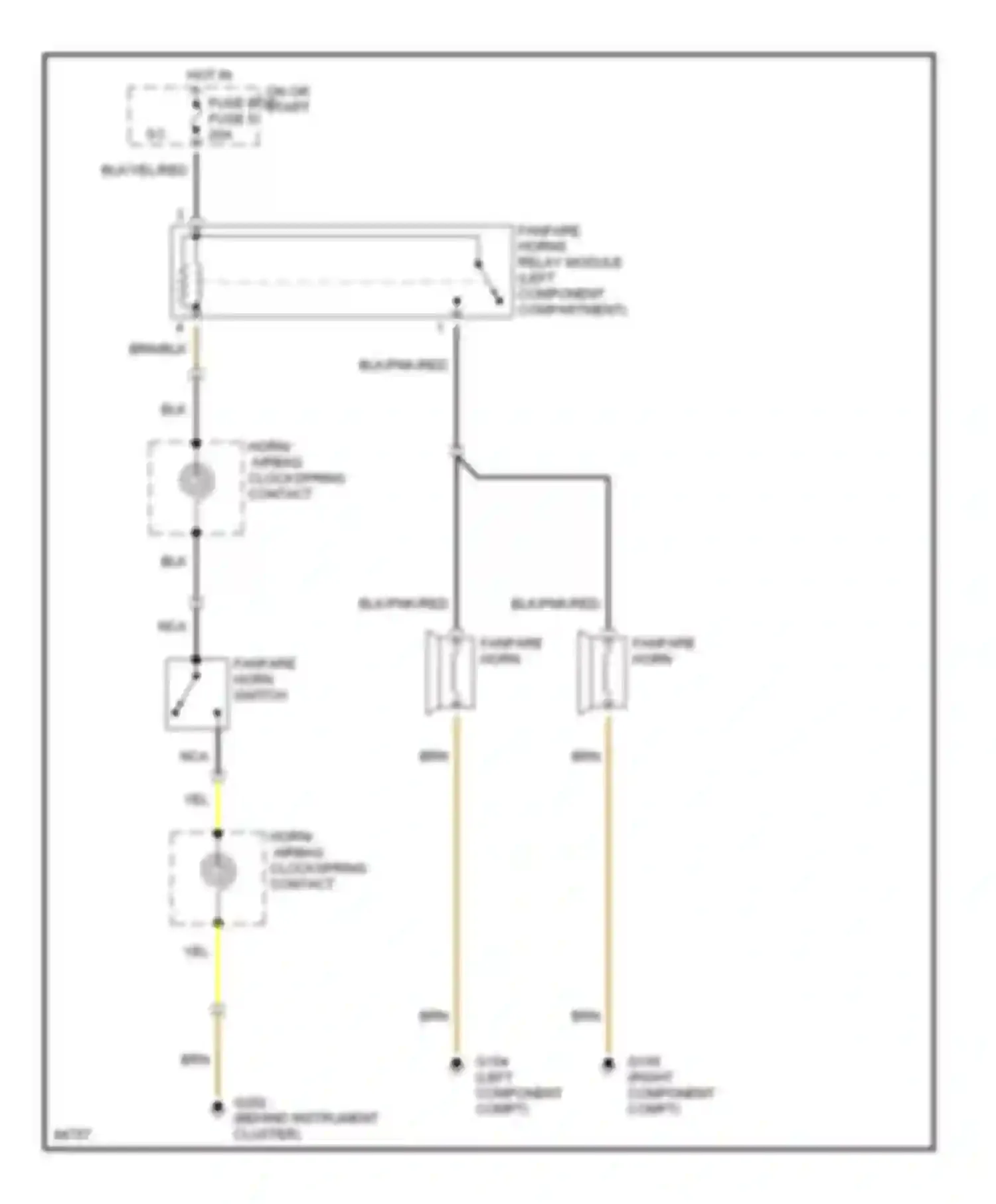 Wiring diagram hot in on or start fuse box fuse 5 for Mercedes-Benz C-class AMG W202 (1994-1997) (1 of 1)