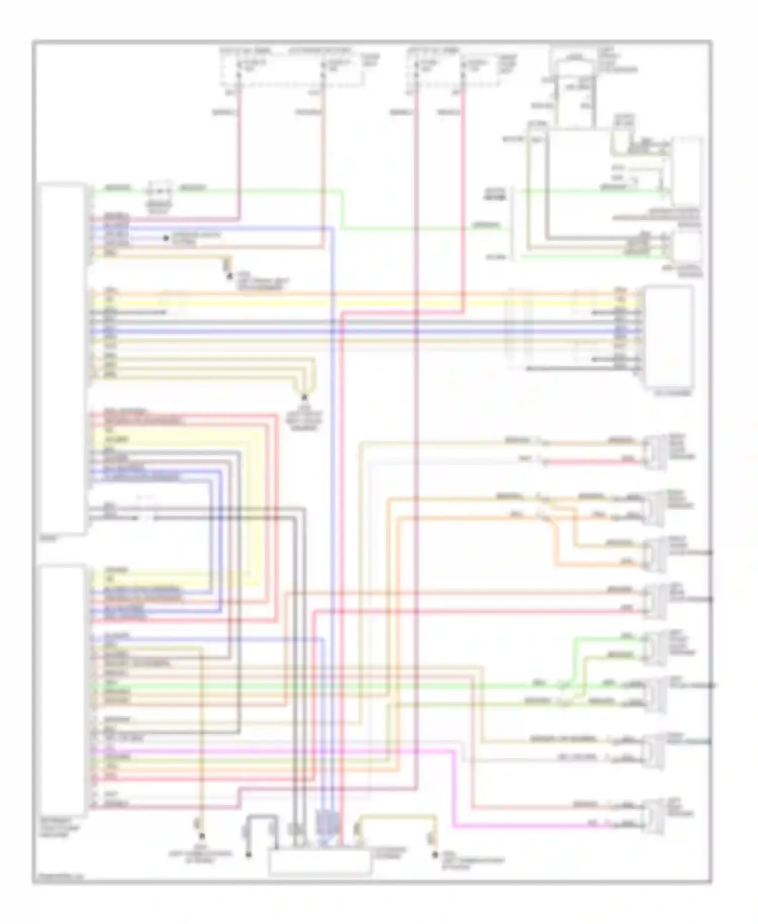 Wiring diagram left/right audio power amplifier for Mercedes-Benz C-class AMG W202 (1994-1997) (1 of 1)