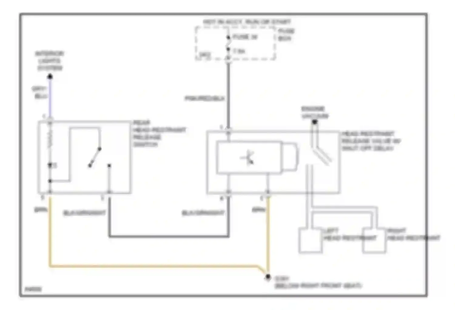 Wiring diagram rear head restraint release switch for Mercedes-Benz C-class AMG W202 (1994-1997) (1 of 1)