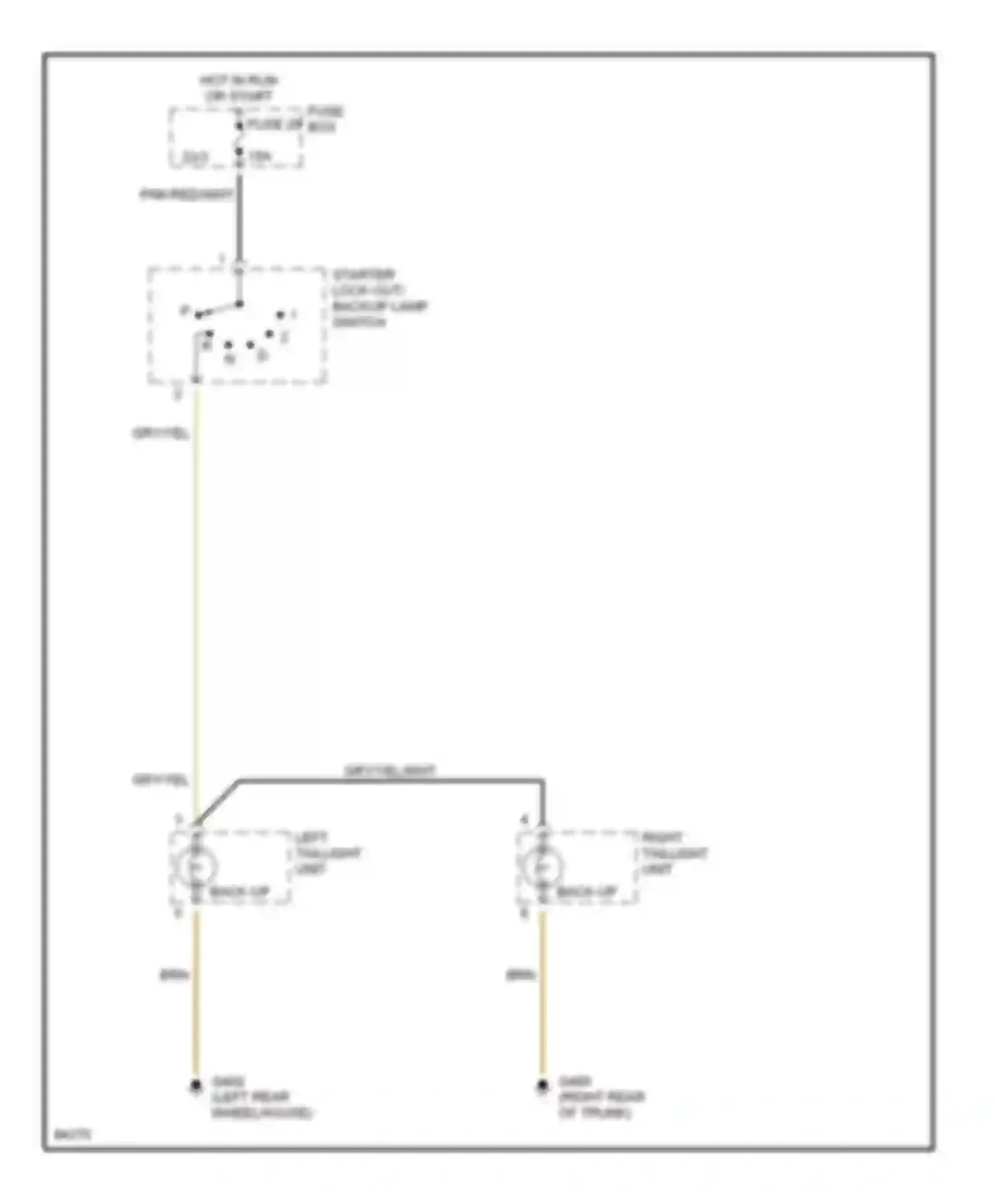 Wiring diagram starter lock-out/ backup lamp switch for Mercedes-Benz C-class AMG W202 (1994-1997) (1 of 3)