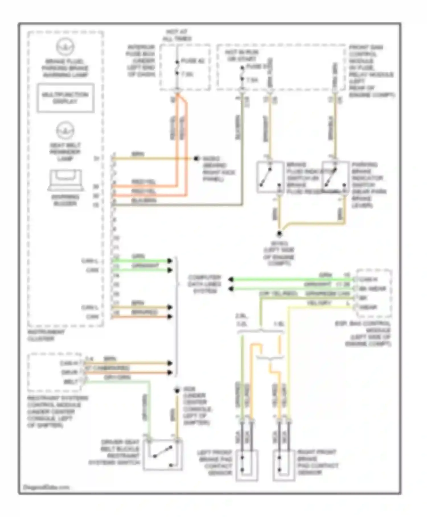 C-class AMG Mercedes-Benz W203/S203/CL203 facelift (2004-2007): Warning systems circuit