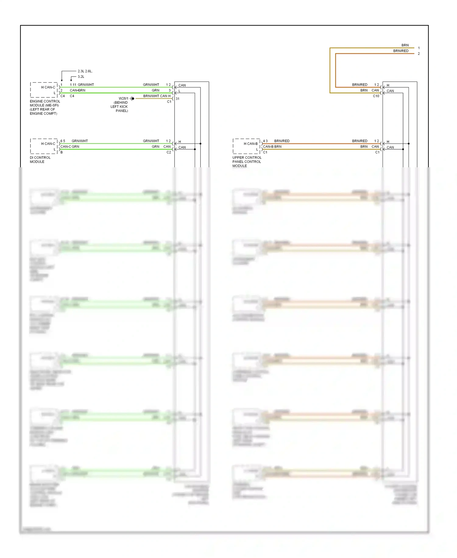 Mercedes-Benz C-class W203/S203/CL203 (2000-2004) upper control panel control module wiring diagram  (4 of 9)