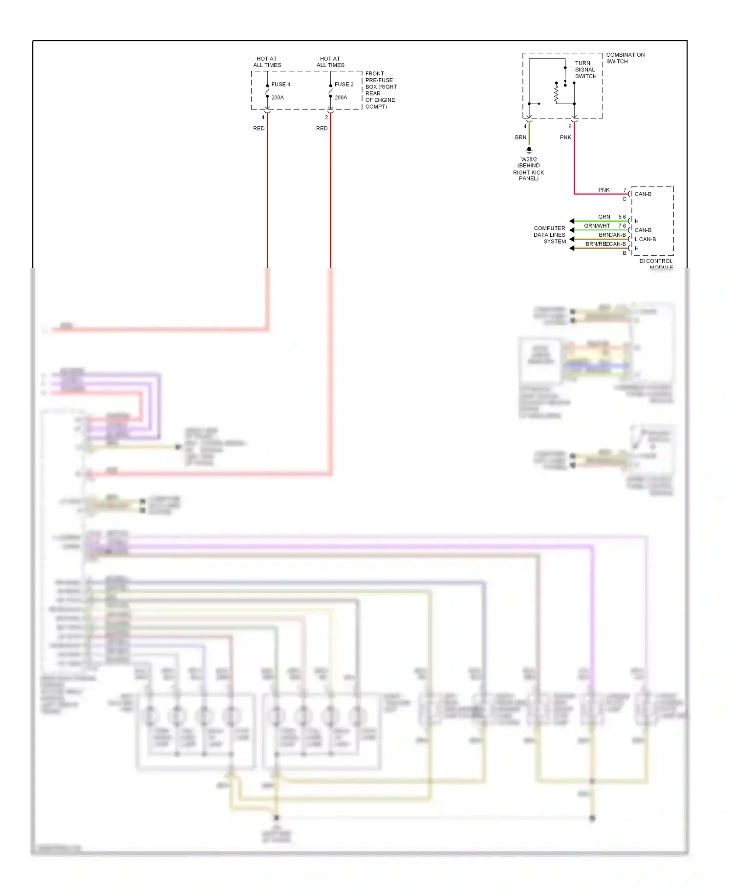Mercedes-Benz C-class W203/S203/CL203 (2000-2004) upper control panel control module wiring diagram  (2 of 9)
