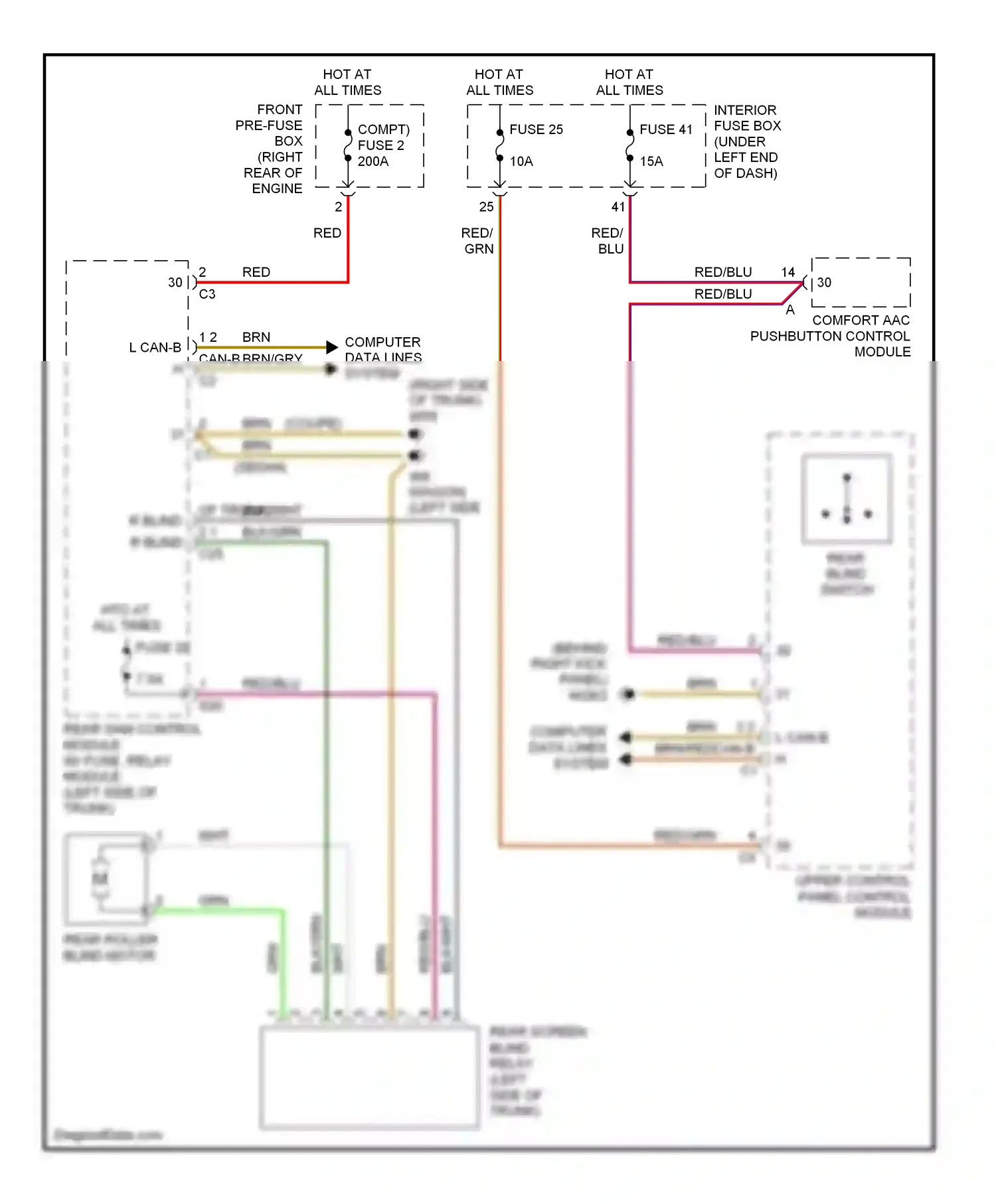 Mercedes-Benz C-class W203/S203/CL203 (2000-2004) upper control panel control module wiring diagram  (8 of 9)