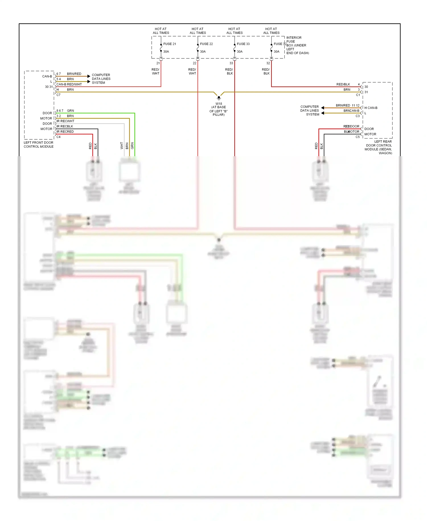 Mercedes-Benz C-class W203/S203/CL203 (2000-2004) upper control panel control module wiring diagram  (1 of 9)
