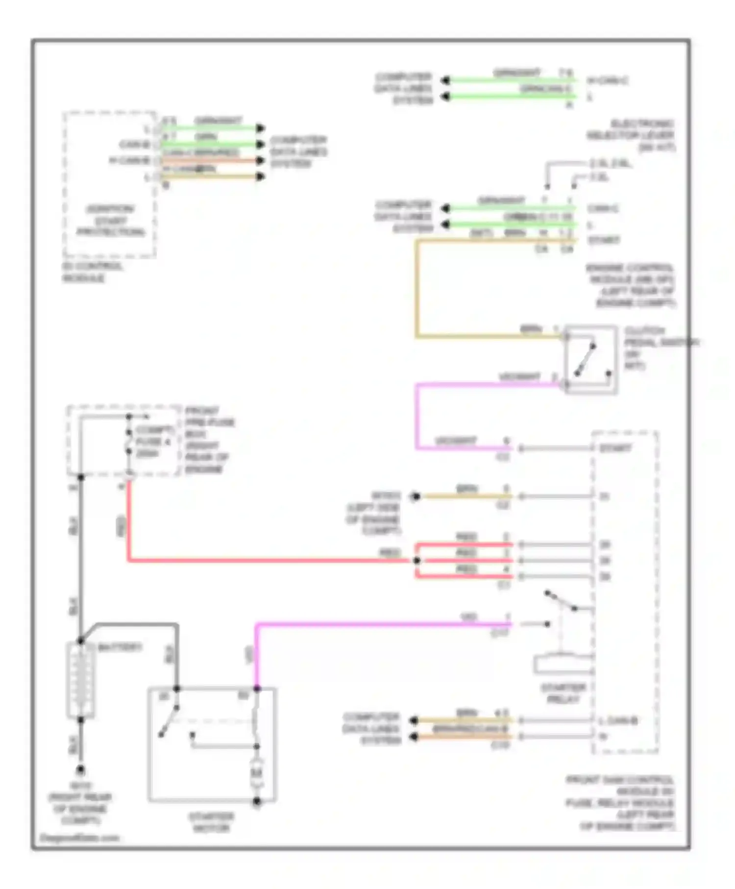 Wiring diagram starter relay for Mercedes-Benz C-class AMG W203/S203/CL203 (2001-2004) (2 of 2)