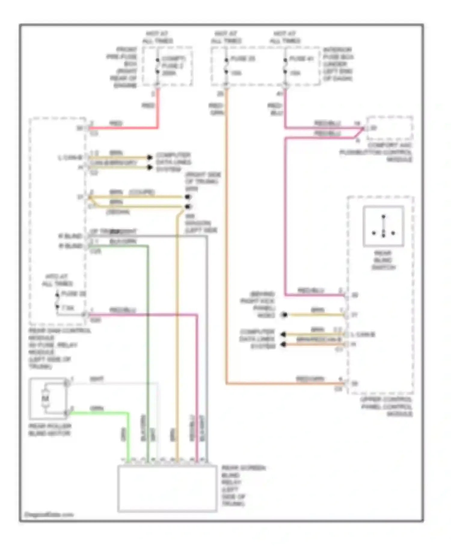 Wiring diagram upper control panel control module for Mercedes-Benz C-class AMG W203/S203/CL203 (2001-2004) (8 of 9)