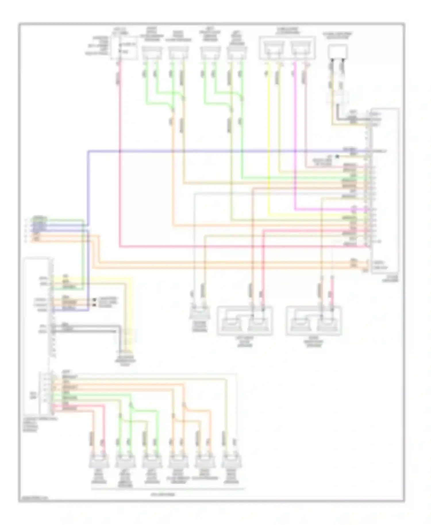 Wiring diagram w/o amplifier for Mercedes-Benz C-class AMG W203/S203/CL203 (2001-2004) (2 of 2)