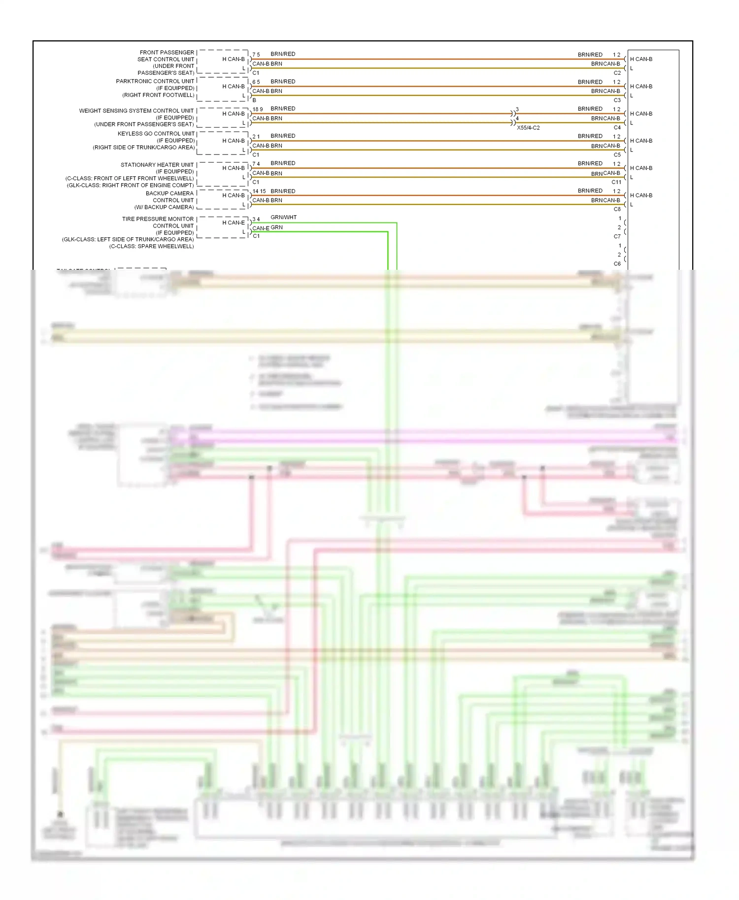 Mercedes-Benz C-class W204/S204/С204 facelift (2011-2015) multi-function camera wiring diagram  (2 of 4)