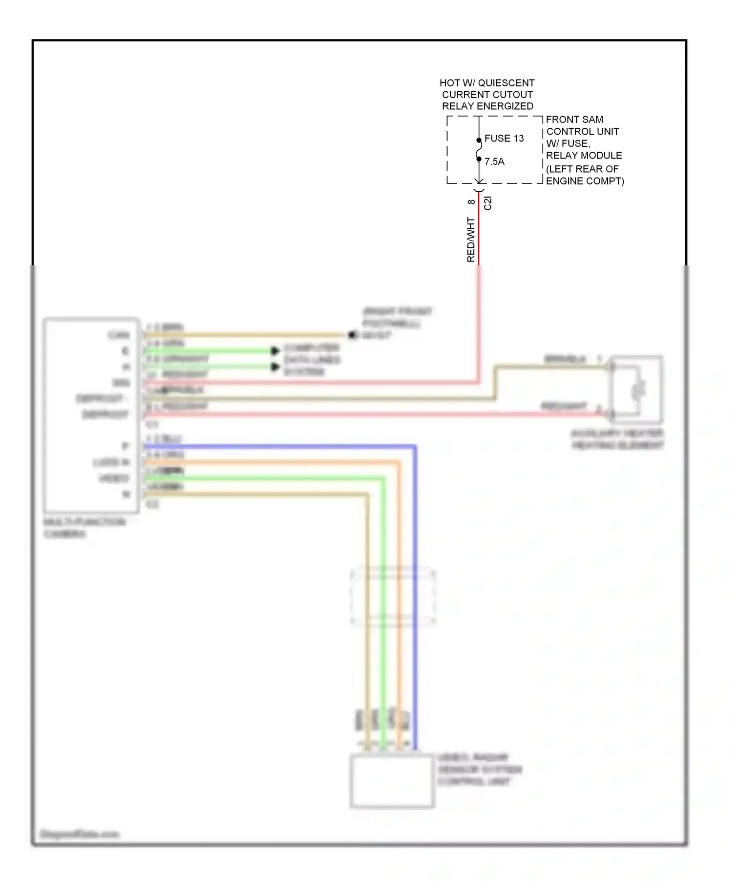 Mercedes-Benz C-class W204/S204/С204 facelift (2011-2015) multi-function camera wiring diagram  (3 of 4)