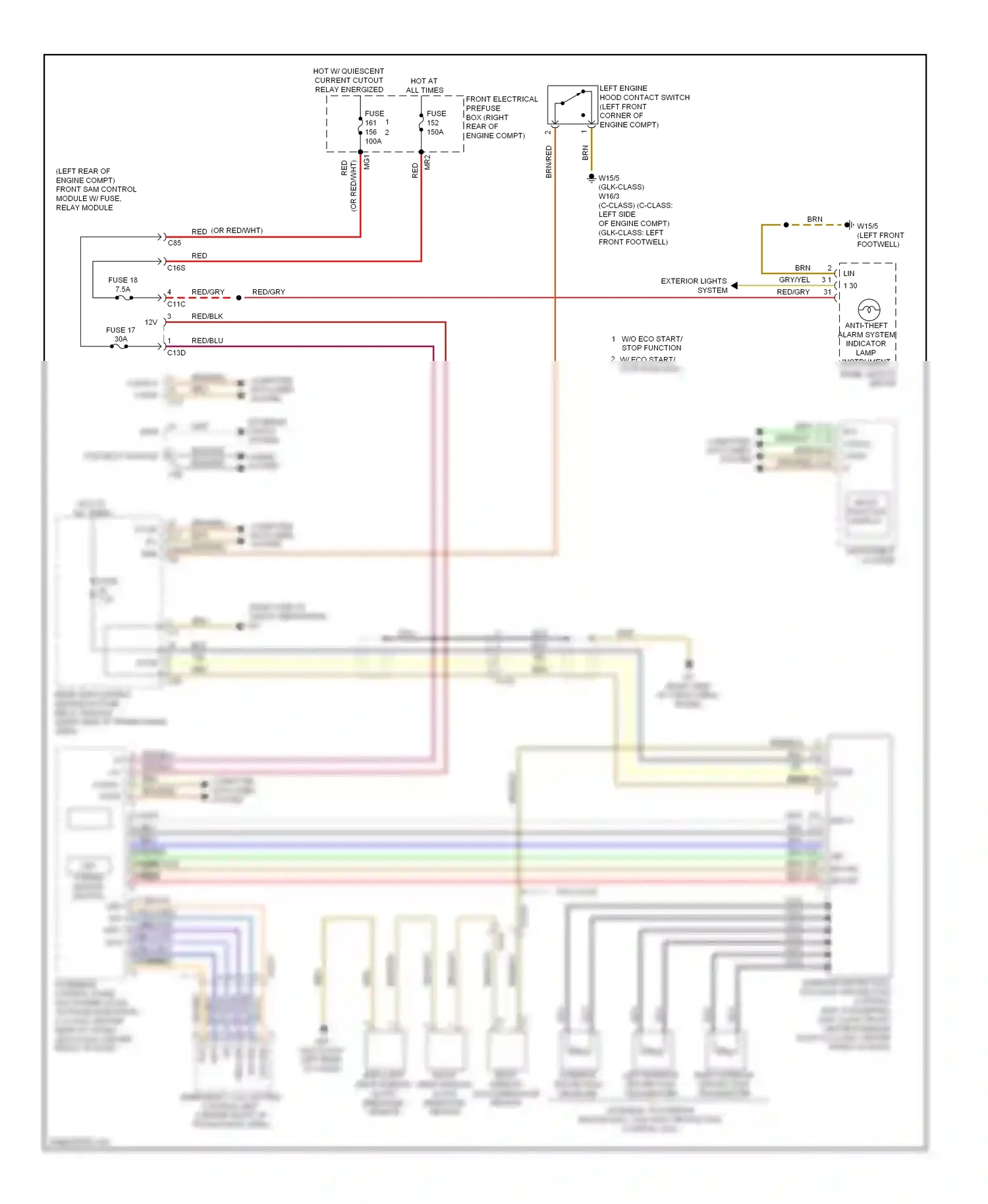 Mercedes-Benz C-class W204/S204/С204 facelift (2011-2015) multi-function display wiring diagram  (1 of 5)