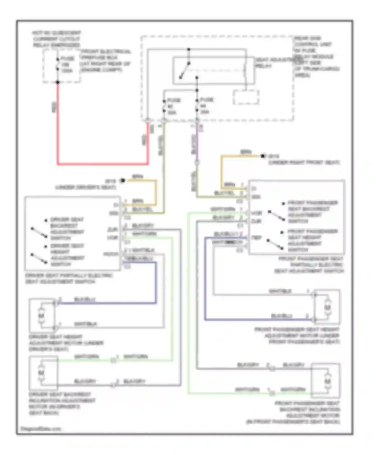 C-class AMG Mercedes-Benz W204/S204/С204 (2007-2011): Power seat circuit