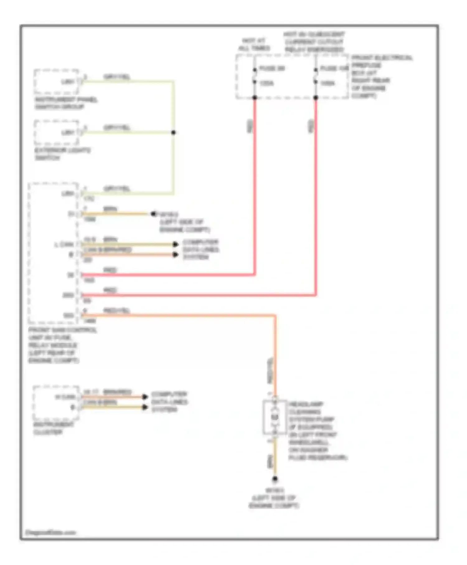 Wiring diagram 18 17 can b h can b l for Mercedes-Benz C-class AMG W204/S204/С204 (2007-2011) (2 of 3)